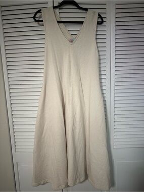Free People Beach: Cream V-Neck Sleeveless Women’s Dress